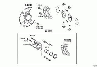 FRONT DISC BRAKE CALIPER & DUST COVER 1